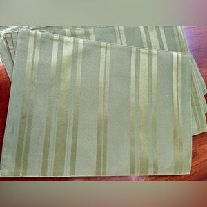 Elegant Sage Green Striped tone on tone Placemats